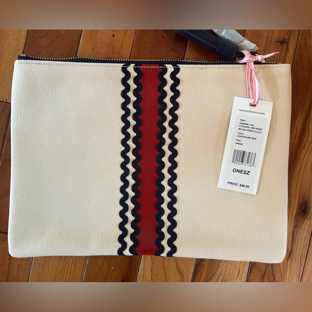Vineyard Vines Ric Rac Stripe Clutch NWT